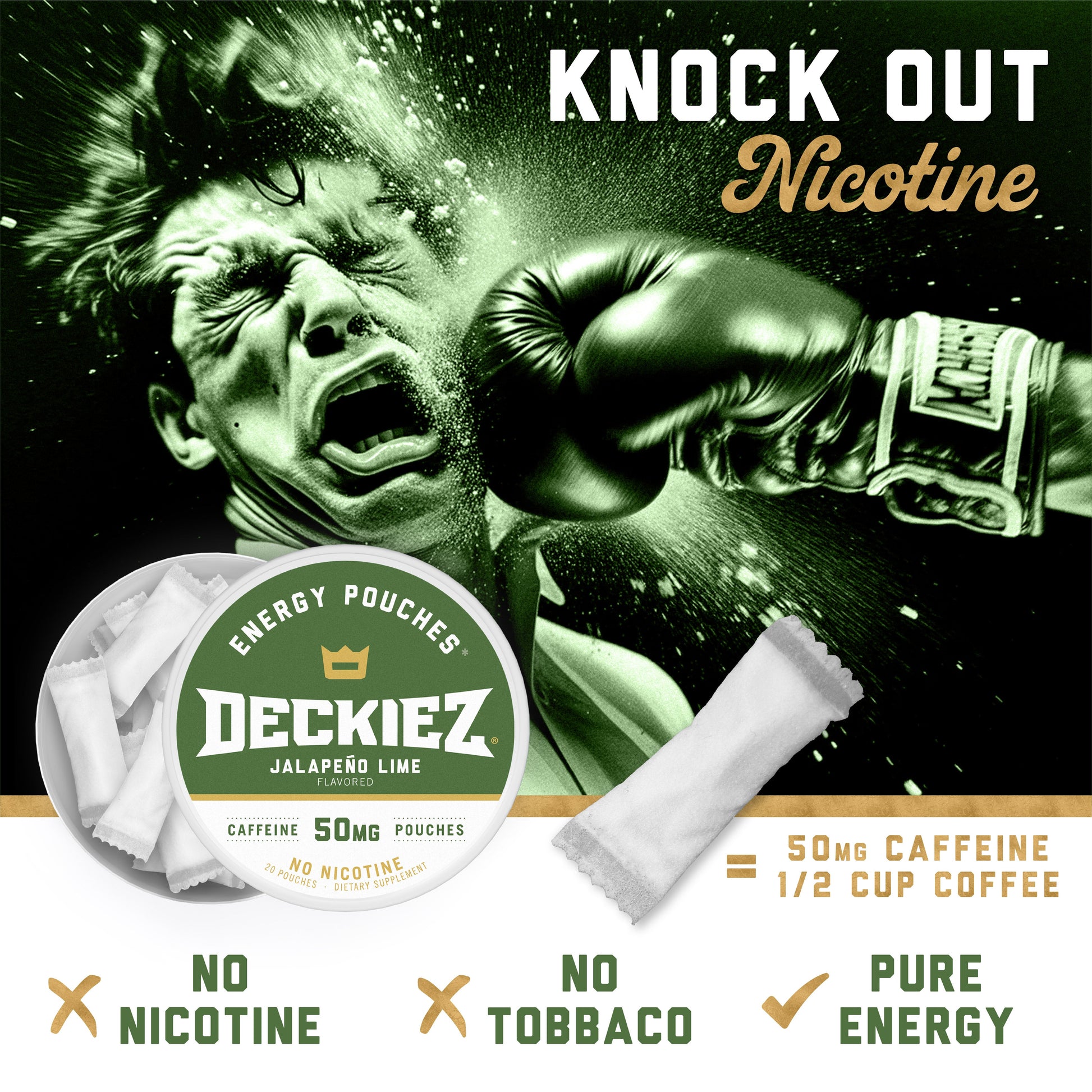 Deckiez Jalapeño Lime Flavored Caffeine Pouches - Deckiez