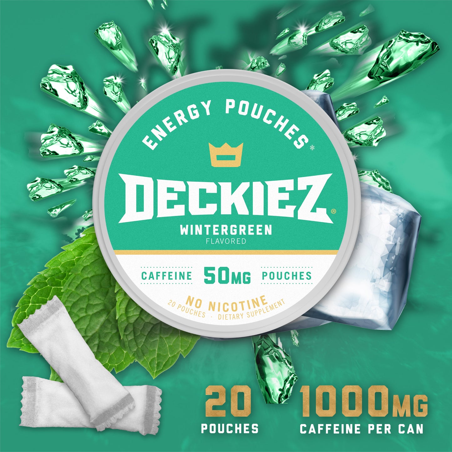 Deckiez Wintergreen Flavored Caffeine Pouches - Deckiez