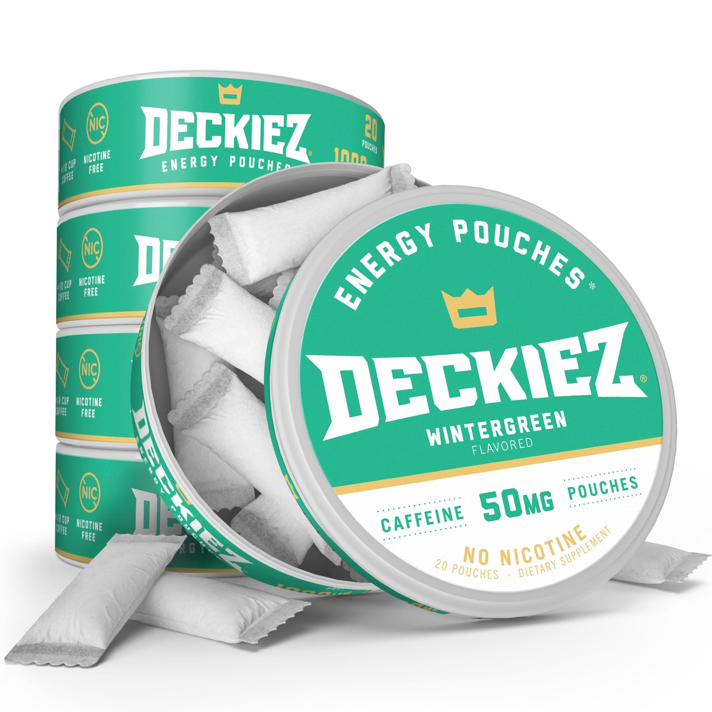 Deckiez Wintergreen Flavored Caffeine Pouches - Deckiez