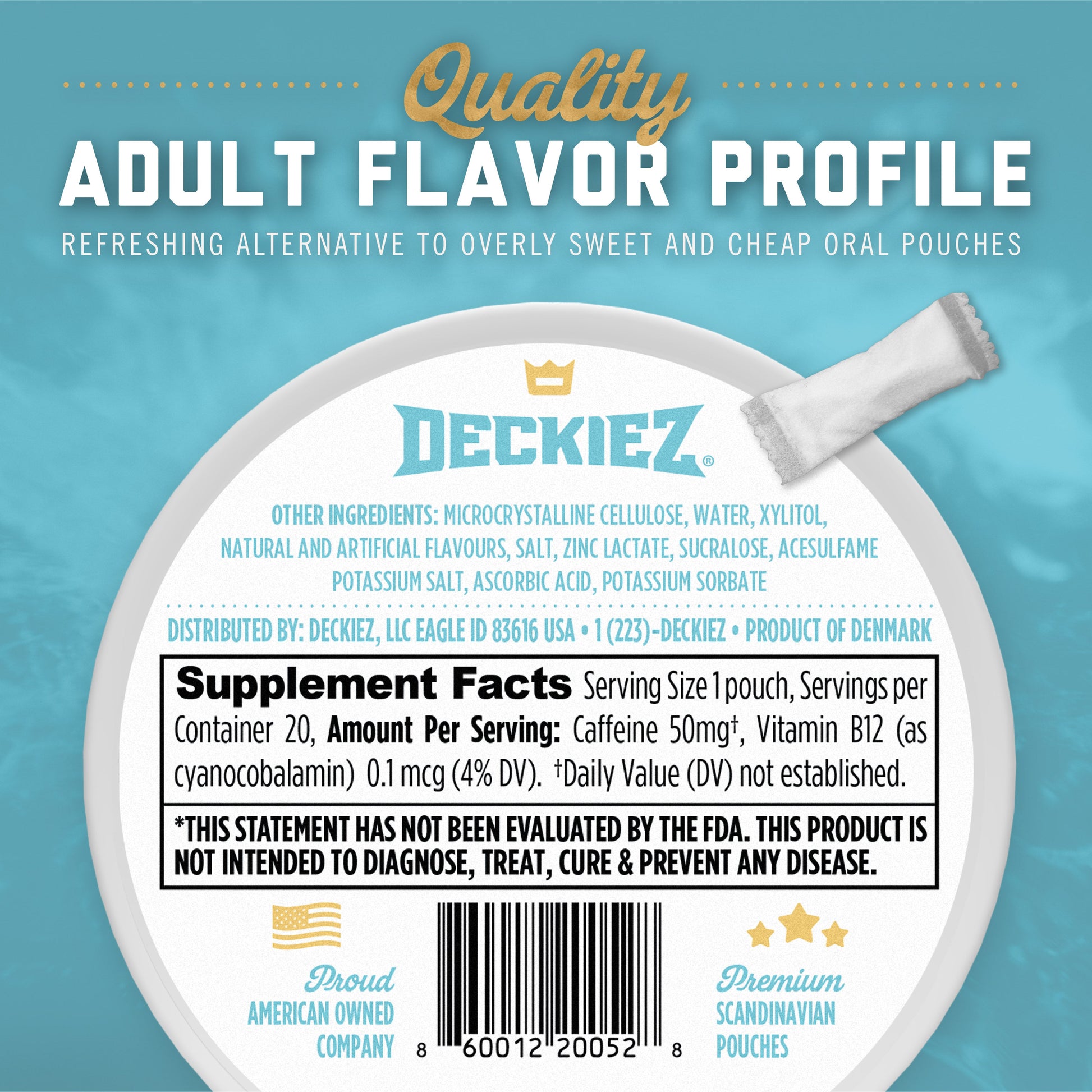 NEW Deckiez Mint Flavored Caffeine Pouches - Deckiez