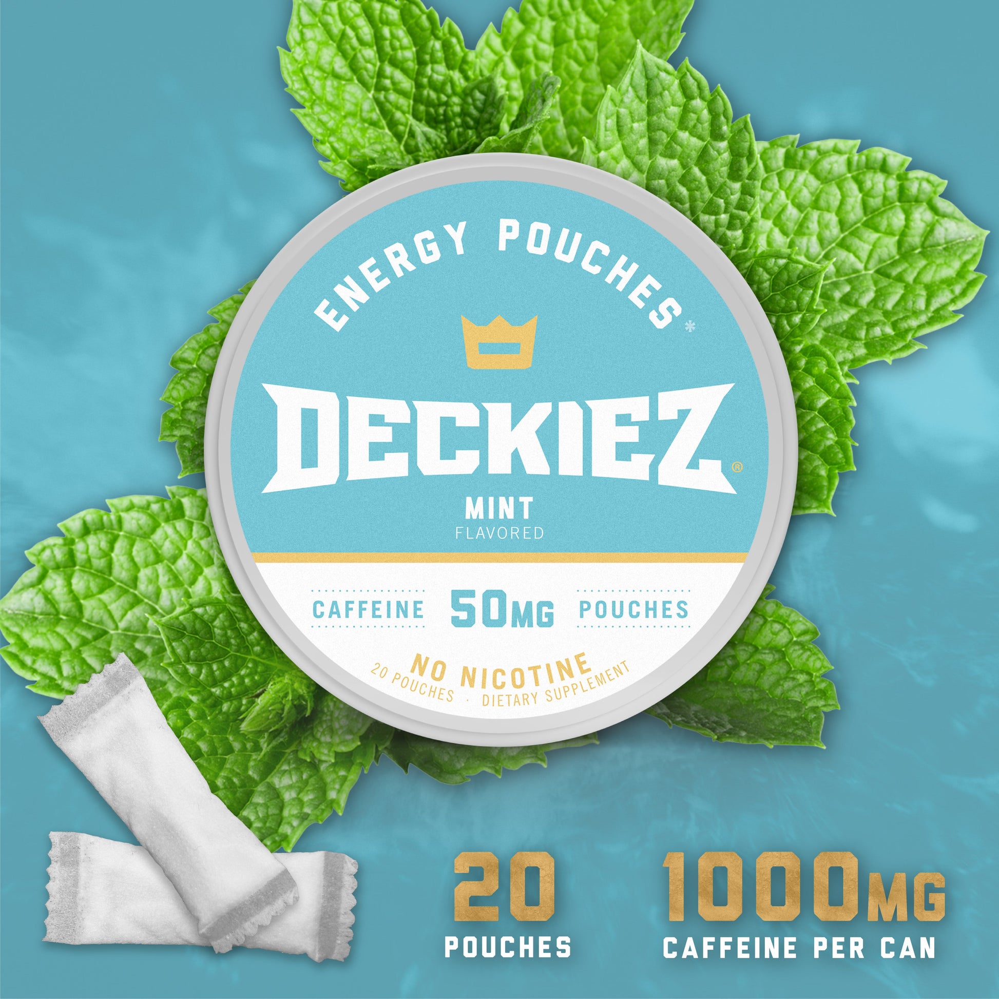 NEW Deckiez Mint Flavored Caffeine Pouches - Deckiez