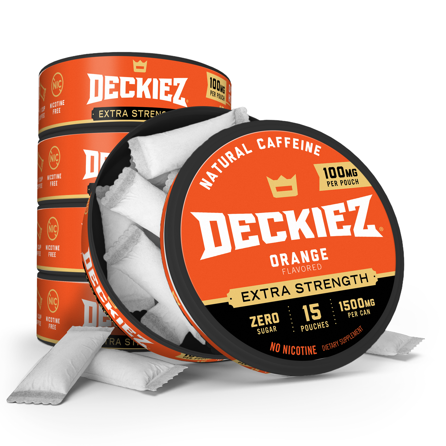 Deckiez Orange Flavored Caffeine Pouches
