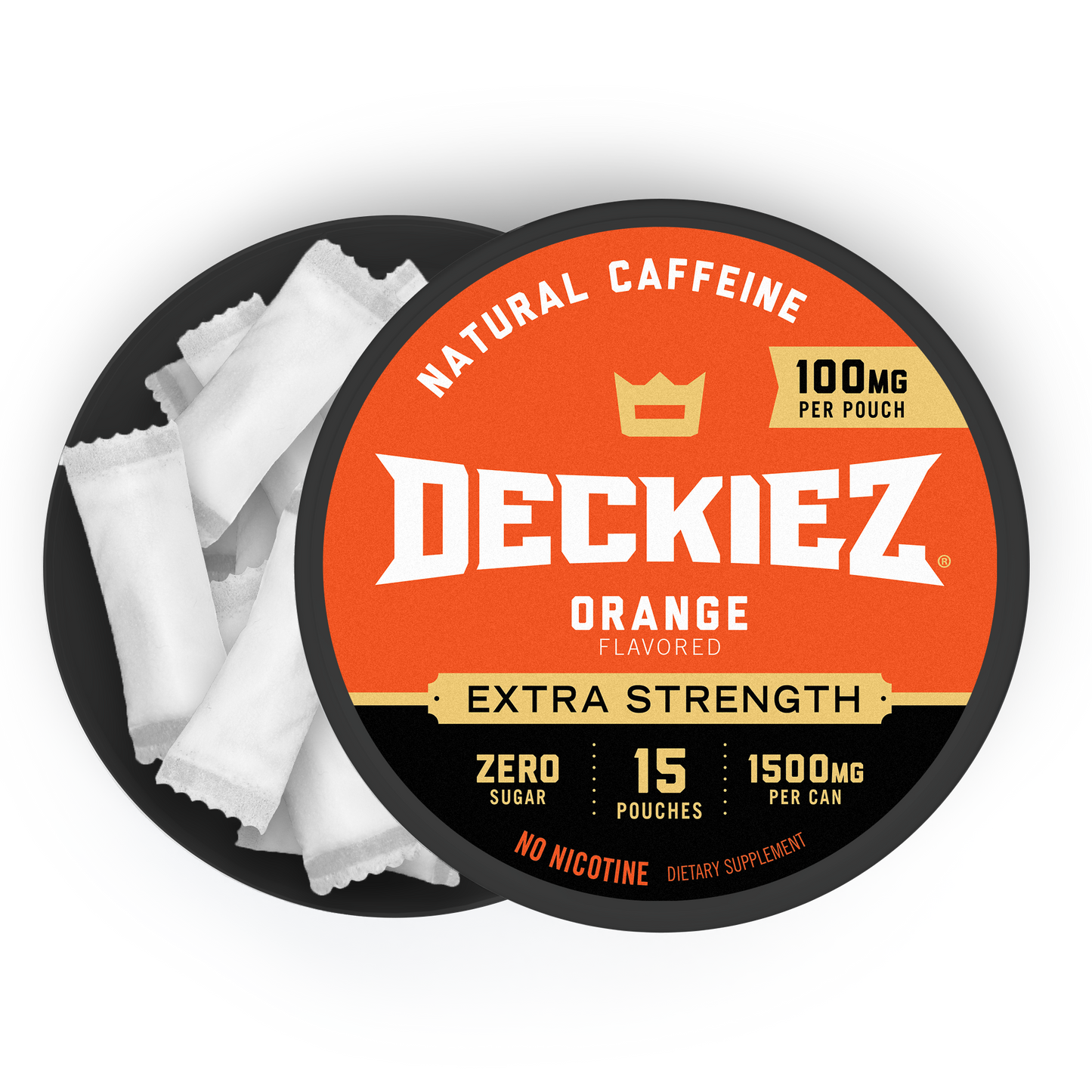 Deckiez Orange Flavored Caffeine Pouches