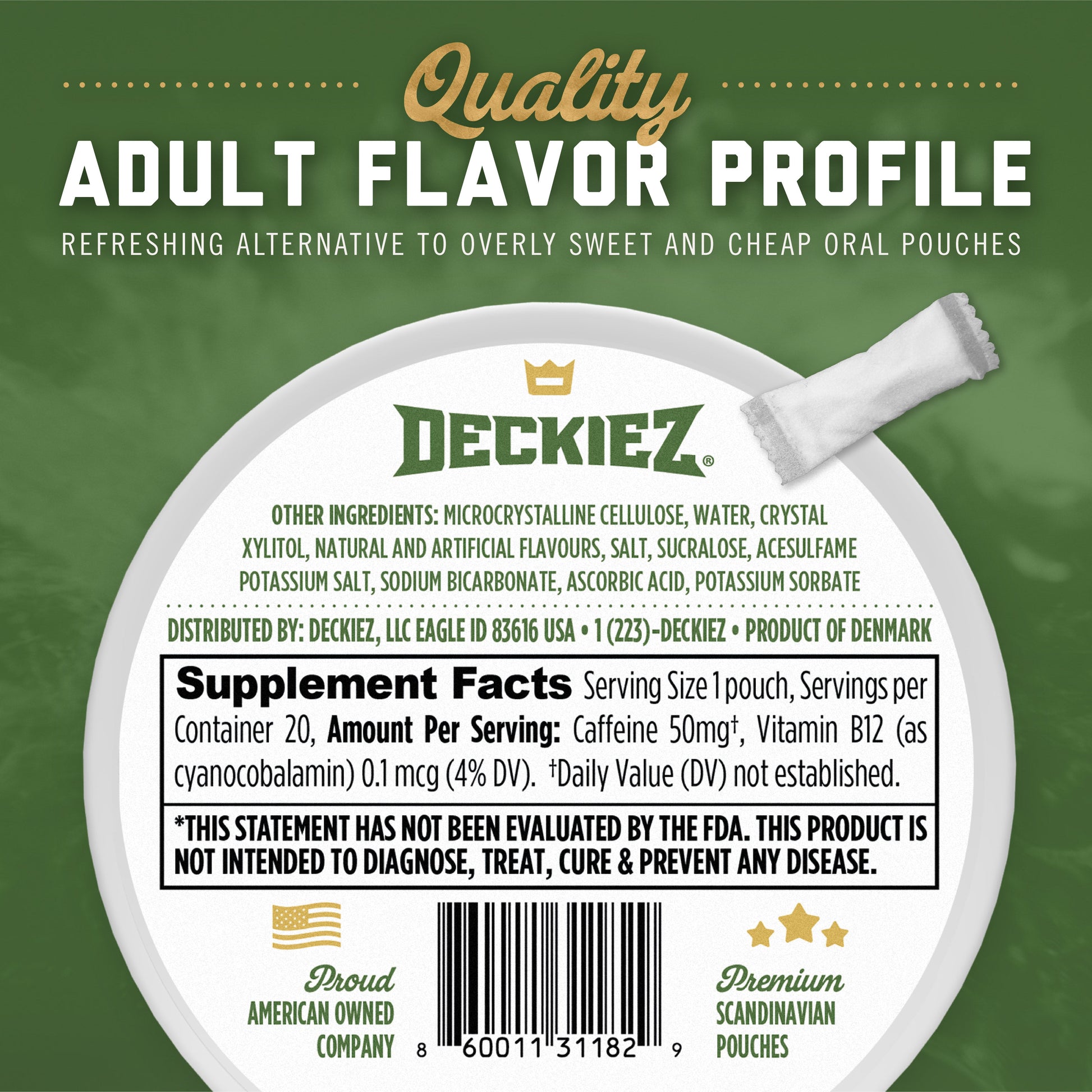 Deckiez Jalapeño Lime Flavored Caffeine Pouches