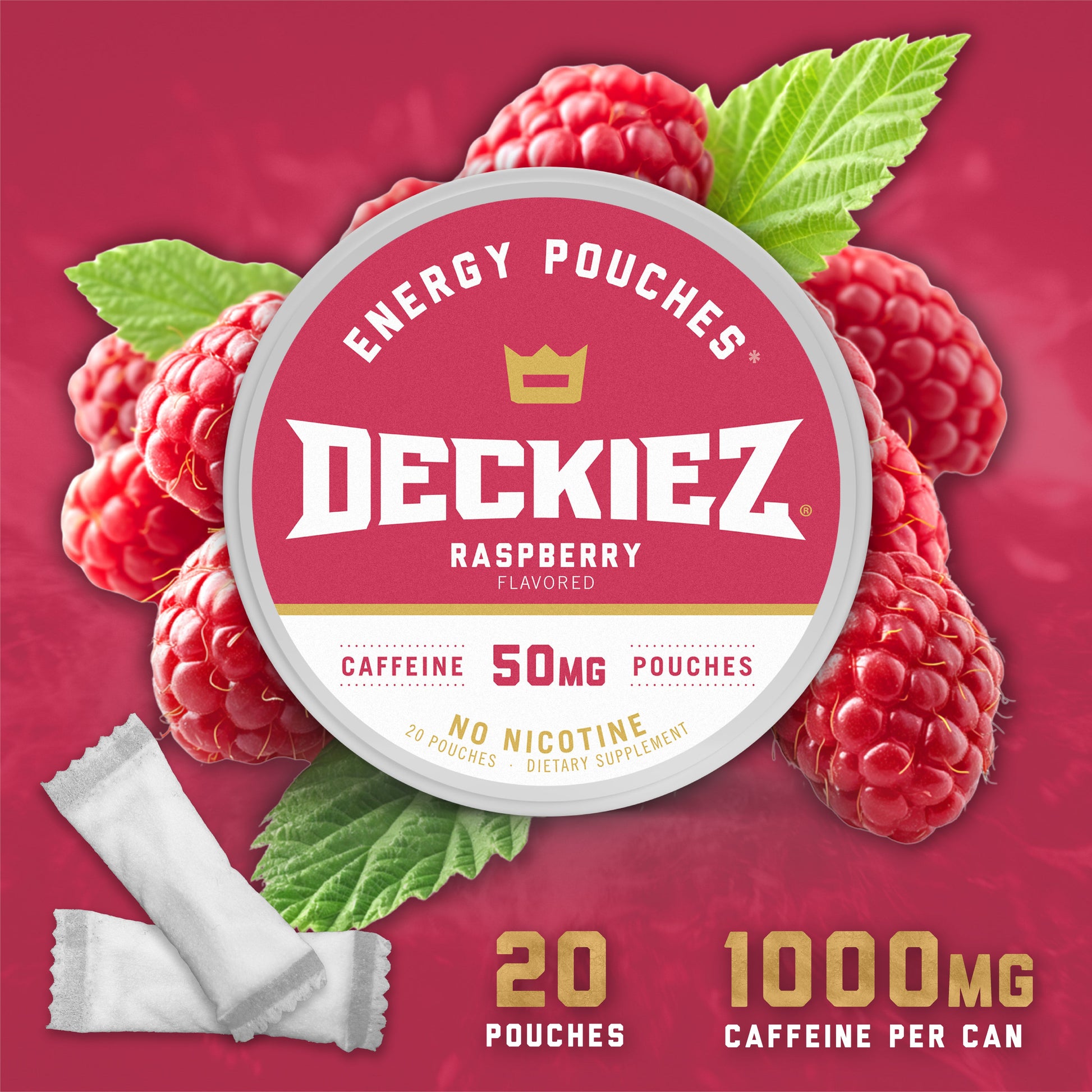 Deckiez Raspberry Flavored Caffeine Pouches - Deckiez