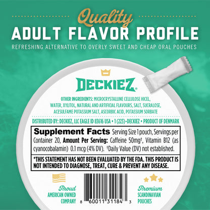 Deckiez Wintergreen Flavored Caffeine Pouches - Deckiez