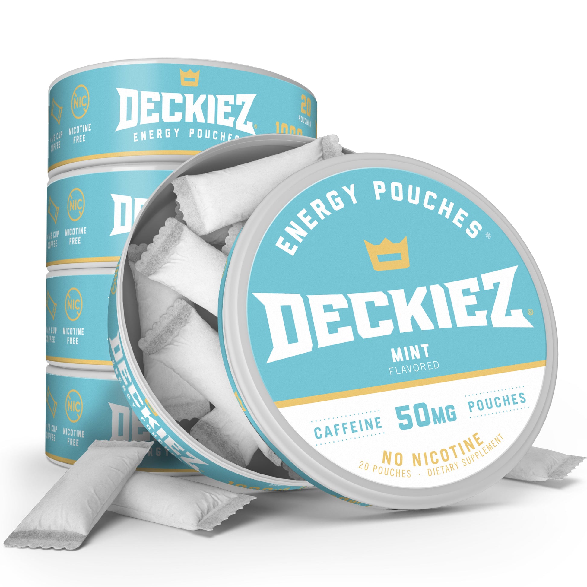 NEW Deckiez Mint Flavored Caffeine Pouches - Deckiez
